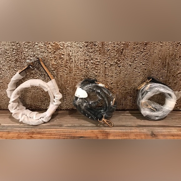 NWT Neutral Leather Bag Straps - Lot of 3 (Gold and Silver Hardware Clasps) - Picture 3 of 8